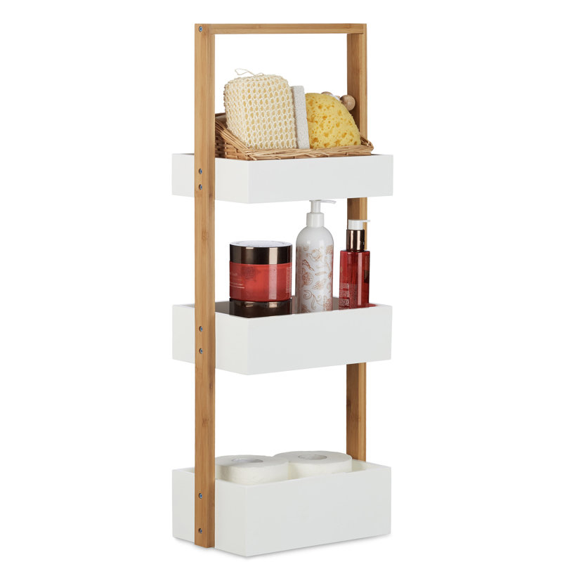 Brambly Cottage Balaton Wood 3 Tier Free Standing Shower Caddy